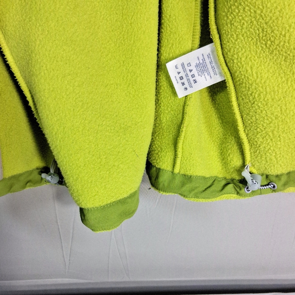 Womens Lands End 10-12 Fleece Chartreuse/Lime Green Jacket Like New - Picture 5 of 12